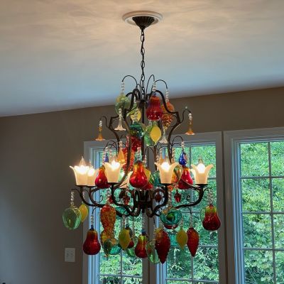 Colorful Glass Chandelier With Modern Design And Lighting