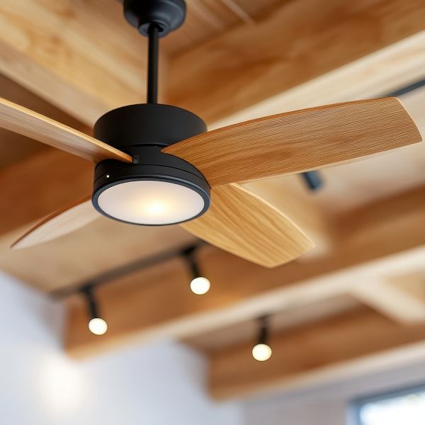Ceiling Fan With Wooden Blades In Modern Room Lighting Odenton Md