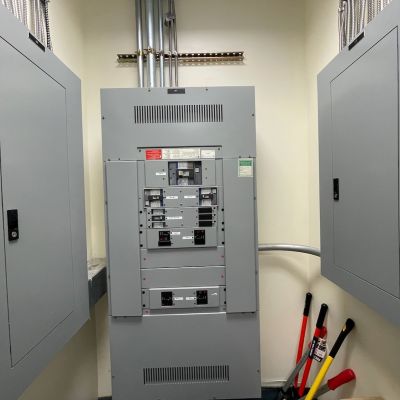 Electric Panel With Closed Doors And Wiring System
